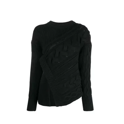 Alexander McQueen ブラックのニット Asymmetric Wool Jumper