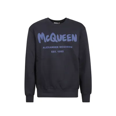 Alexander McQueen ブルーのスウェット Cotton Logo Sweatshirt