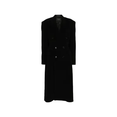 Balenciaga ブラックのコート Cashmere And Wool Cinched Coat