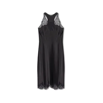 Balenciaga ブラックのワンピース Satin Strappy Midi Dress