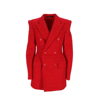 Balenciaga レッドのブレザー Tweed Blazer Jacket