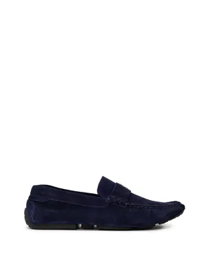 Bally ブルーのローファー Blue Suede Loafers with Logo