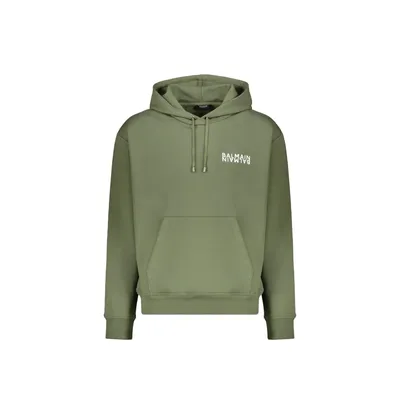 Balmain グリーンのパーカー Logo Motif Hoodie