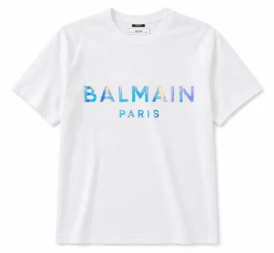 Balmain ホワイトのTシャツ T-Shirt Paris Fluo White