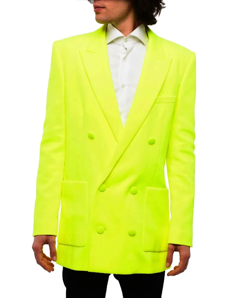Balmain Blazer Double-Breasted Fluo Yellow