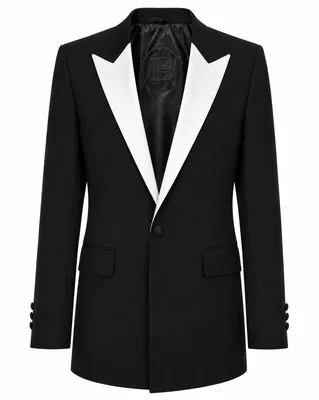 Balmain ブラックのジャケット Jacket Elegant Lapel White Black