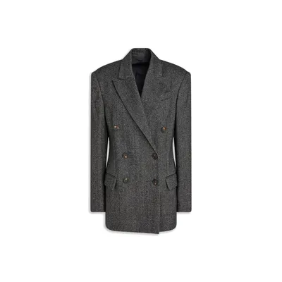 Brunello Cucinelli ブラックのブレザー Herringbone Wool Blazer