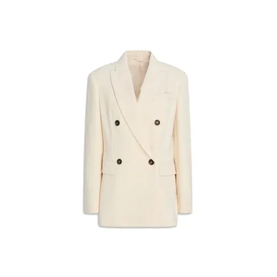 Brunello Cucinelli ホワイトのブレザー Cotton Blend Blazer