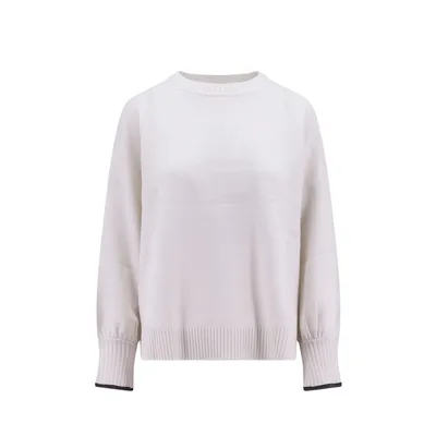 Brunello Cucinelli ホワイトのニット Cashmere Sweater
