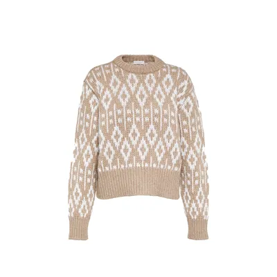 Brunello Cucinelli ブラウンのニット Jacquard Cashmere Sweater