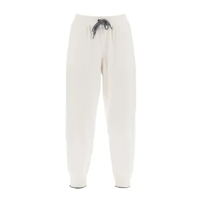 Brunello Cucinelli ホワイトのパンツ Cashmere Jogging Pants