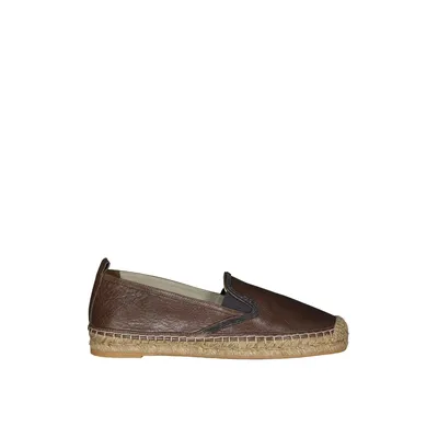 Brunello Cucinelli ブラウンのローファー Leather Espadrilles