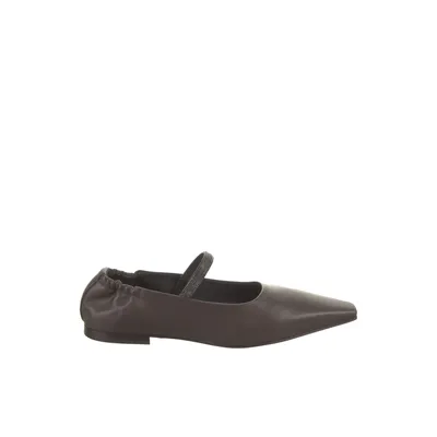 Brunello Cucinelli ブラウンのフラットシューズ Mary Jane Flats