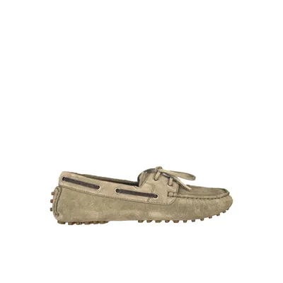 Brunello Cucinelli グリーンのローファー Suede Mocassini