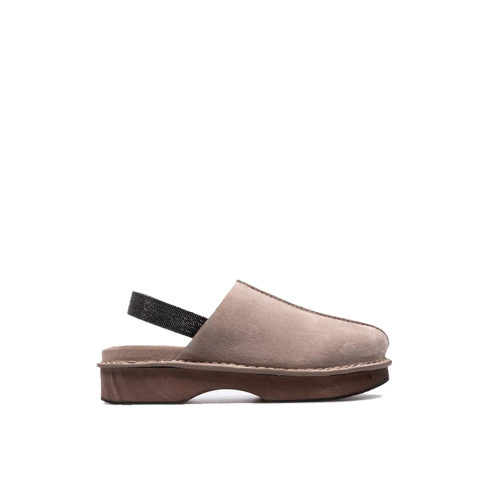 Brunello Cucinelli Suede Clogs Mules