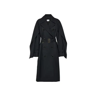 Burberry ブラックのトレンチコート Blend Wool Trench Coat