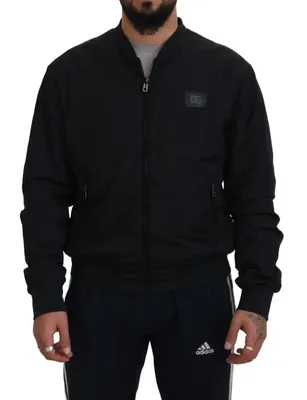 Dolce & Gabbana ブラックのボンバージャケット Black Nylon Logo Bomber Jacket