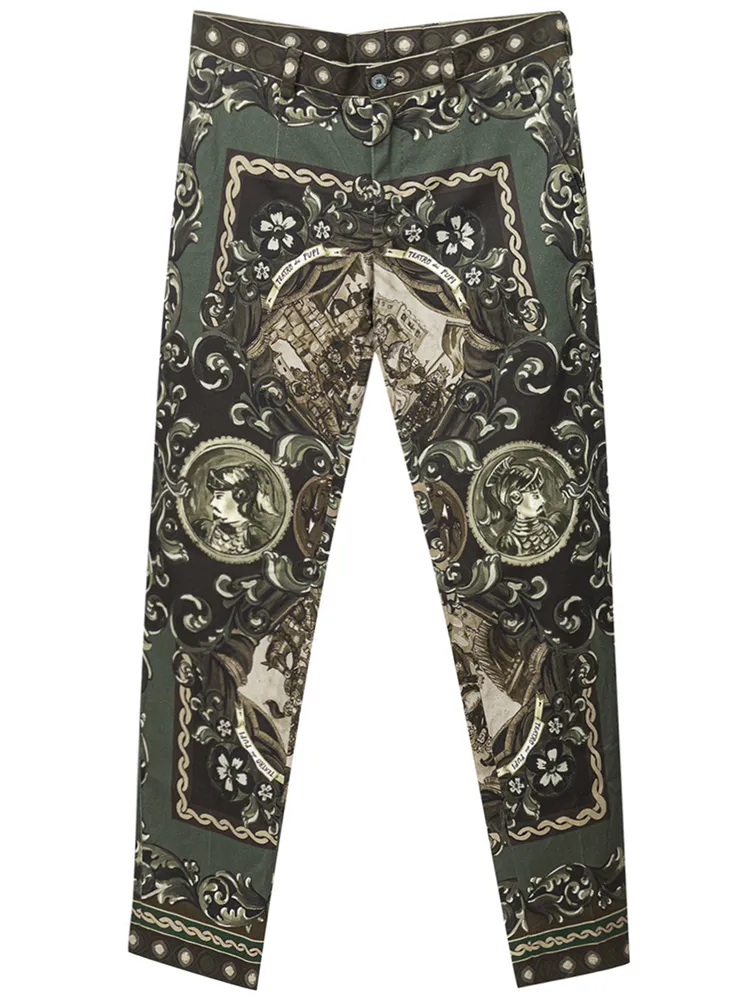 Dolce & Gabbana Cotton Pant with Puppet Print