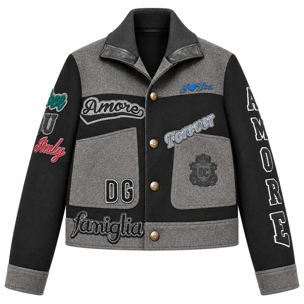 Dolce & Gabbana Bomber Wool Famiglia Black