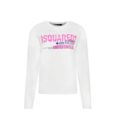Dsquared2 ホワイトのスウェット Cotton Logo Sweatshirt