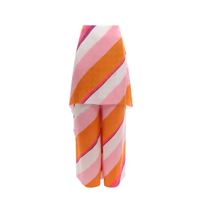 Fendi ピンクのパンツ Ff Color-Block Draped Trousers