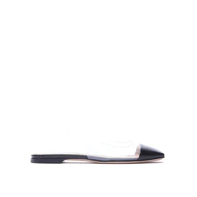 Gianvito Rossi ブラックのフラットシューズ Plexi Slingback Flats