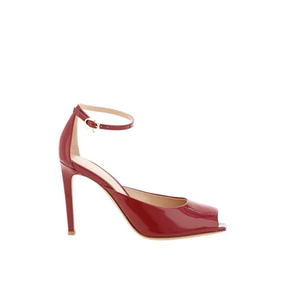 Gianvito Rossi レッドのパンプス Nuit 95 Glossed-Leather Pumps