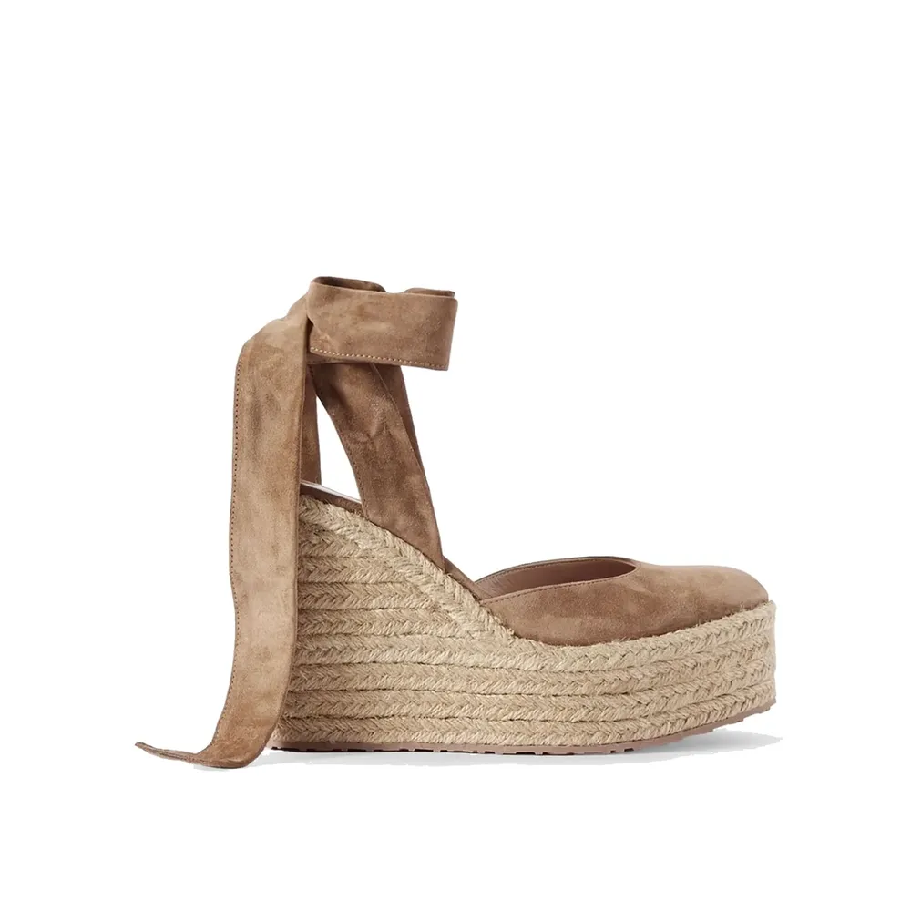 Gianvito Rossi Suede Wedge Espadrilles