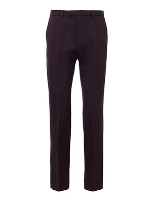 Gucci レッドのパンツ Bordeaux Tailored Trousers with Logo Embroidery