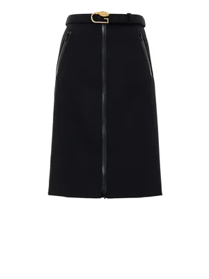 Gucci ブラックのスカート Black Skirt with Zip and Belt