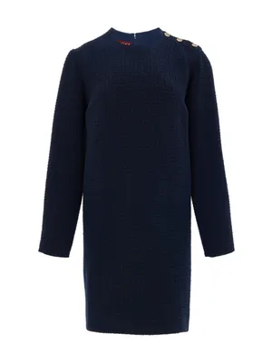 Gucci ブルーのワンピース Blue Bouclé Dress with Logo Buttons