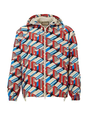 Gucci ジャケット Nylon Jacket with Multicolor Geometric Print
