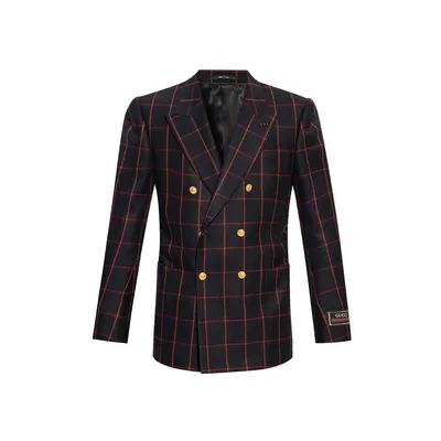 Gucci ブラックのブレザー Wool Checked Blazer