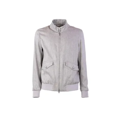 Herno グレーのボンバージャケット Linen Bomber Jacket
