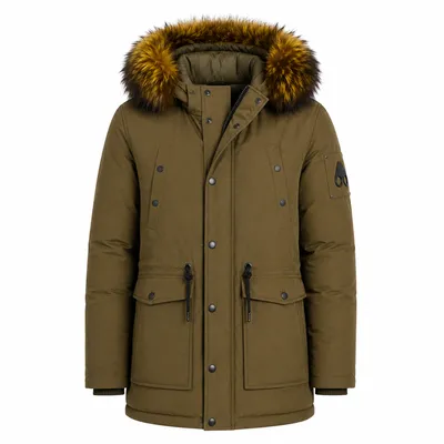 Moose Knuckles グリーンのパーカー Jacket Long Hooded Green