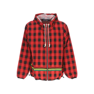 Palm Angels レッドのジャケット Checked Windbreaker Jacket