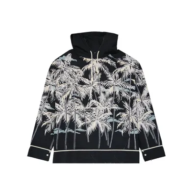 Palm Angels ブラックのパーカー Hooded Printed Shirt