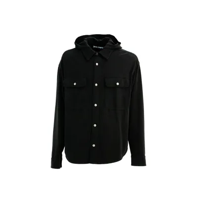 Palm Angels ブラックのパーカー Classic Logo Hooded Overshirt