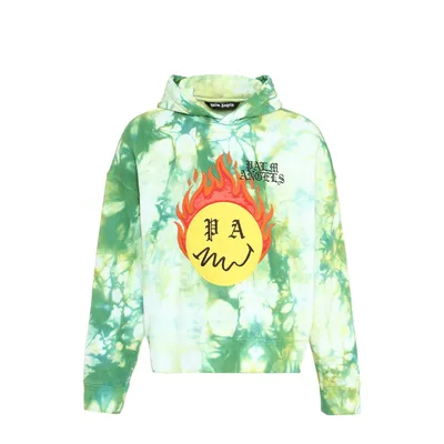 Palm Angels グリーンのパーカー Hoodie Patch Sweatshirt