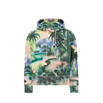 Palm Angels グリーンのパーカー Cotton Hooded Sweatshirt