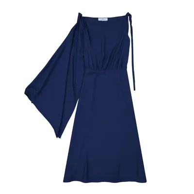 Prada ブルーのワンピース Flared One Sleeve Midi Dress