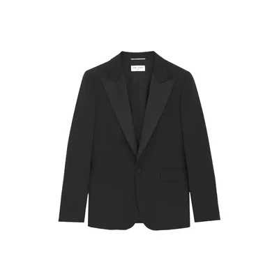 Saint Laurent ブラックのジャケット Grain De Poudre Smoking Jacket