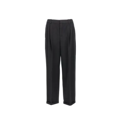 Saint Laurent ブラックのパンツ Cashmere And Wool Flannel 90'S Striped Pants