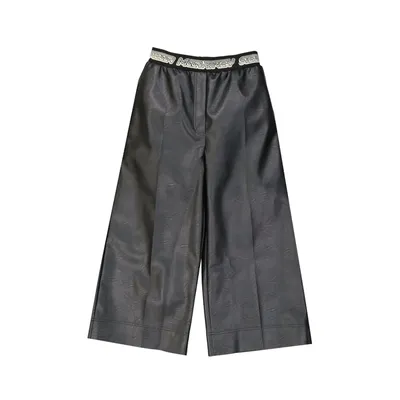 Stella McCartney ブラックのパンツ Cropped Leather Effect Pants