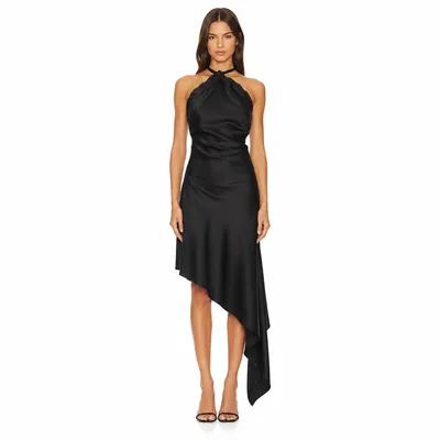 The Attico ブラックのワンピース Dress Asimmentrico Satin Black