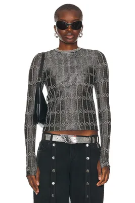 The Attico ブラックのTシャツ・トップス Top -silver Black