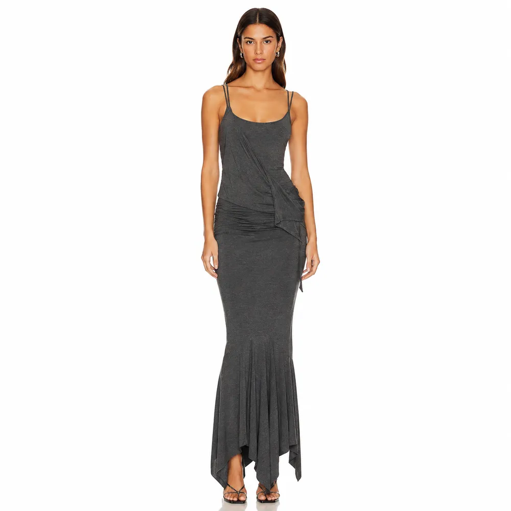 The Attico Dress Long Scuro Grey