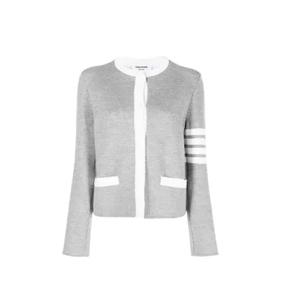 Thom Browne グレーのカーディガン 4- Bar Wool Cardigan