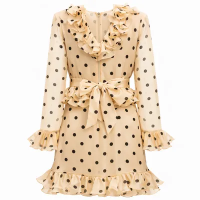 Valentino ベージュのワンピース Garavani Women Dress Silk Polka Dot Beige