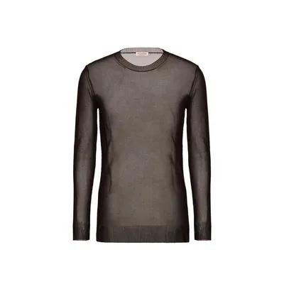 Valentino ブラウンのニット Semi-Transparent Sweater